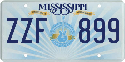 MS license plate ZZF899