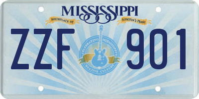 MS license plate ZZF901