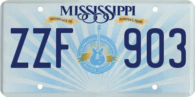 MS license plate ZZF903