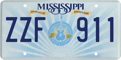 MS license plate ZZF911