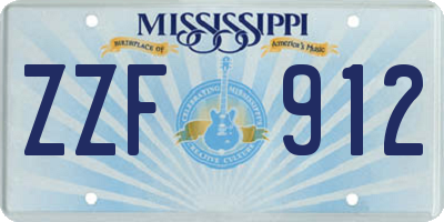 MS license plate ZZF912