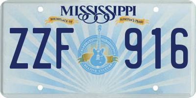 MS license plate ZZF916