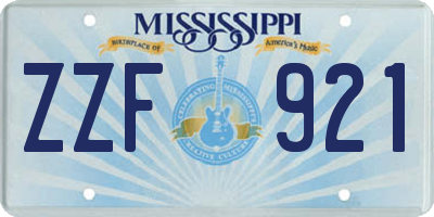 MS license plate ZZF921