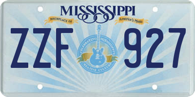 MS license plate ZZF927