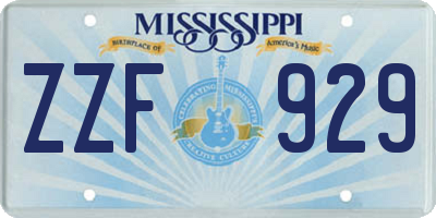 MS license plate ZZF929