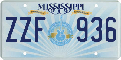 MS license plate ZZF936