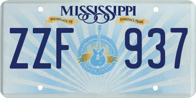 MS license plate ZZF937