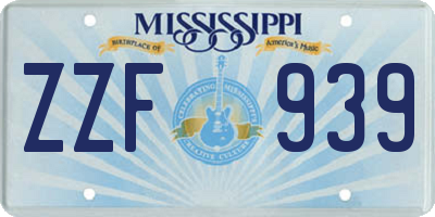 MS license plate ZZF939