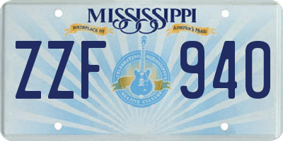 MS license plate ZZF940