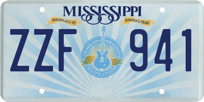 MS license plate ZZF941