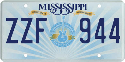 MS license plate ZZF944