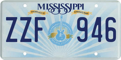 MS license plate ZZF946