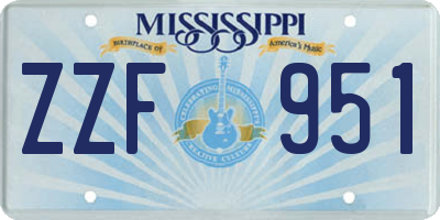 MS license plate ZZF951