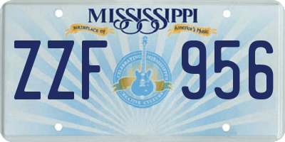 MS license plate ZZF956