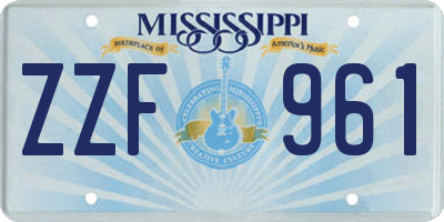 MS license plate ZZF961