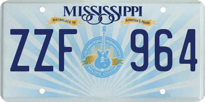 MS license plate ZZF964
