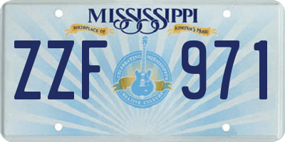 MS license plate ZZF971