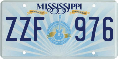 MS license plate ZZF976