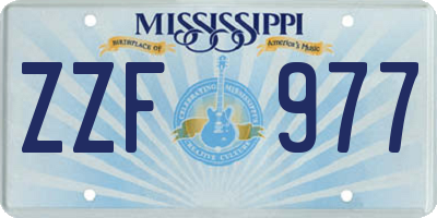 MS license plate ZZF977