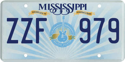 MS license plate ZZF979