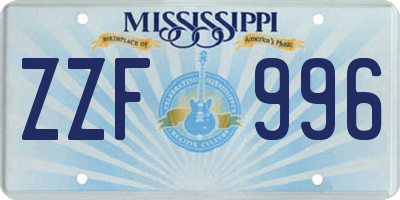 MS license plate ZZF996