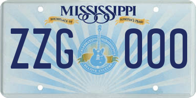 MS license plate ZZG000