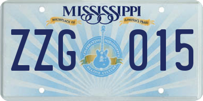 MS license plate ZZG015