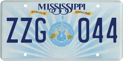 MS license plate ZZG044