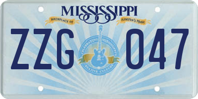 MS license plate ZZG047