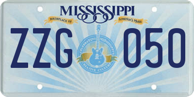 MS license plate ZZG050