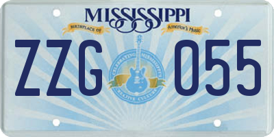 MS license plate ZZG055