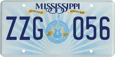 MS license plate ZZG056