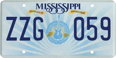 MS license plate ZZG059