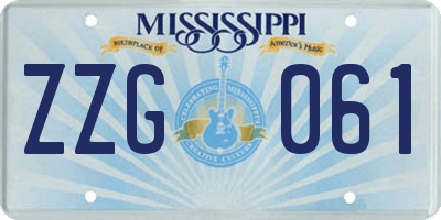 MS license plate ZZG061