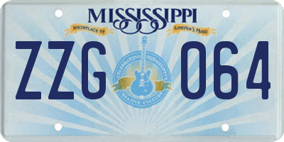 MS license plate ZZG064