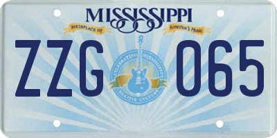 MS license plate ZZG065