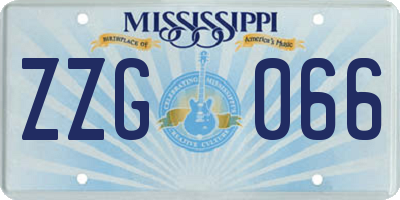 MS license plate ZZG066