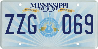 MS license plate ZZG069
