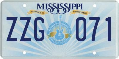 MS license plate ZZG071