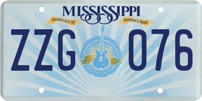 MS license plate ZZG076