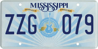 MS license plate ZZG079