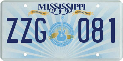 MS license plate ZZG081