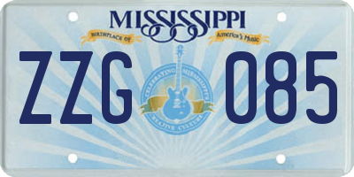 MS license plate ZZG085