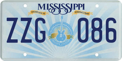 MS license plate ZZG086