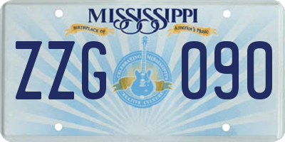 MS license plate ZZG090