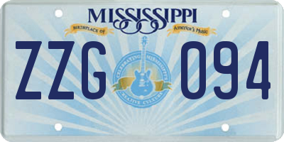 MS license plate ZZG094