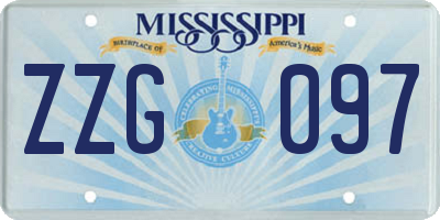 MS license plate ZZG097