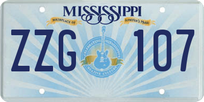 MS license plate ZZG107
