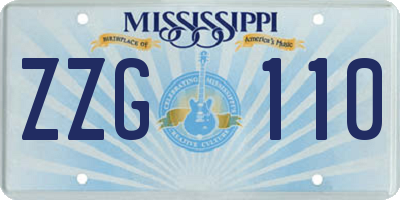 MS license plate ZZG110
