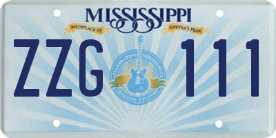 MS license plate ZZG111